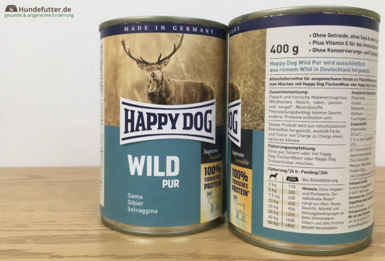 Hunde Nassfutter Test 2023 - Happy Dog Nassfutter WilD Pur 788x535